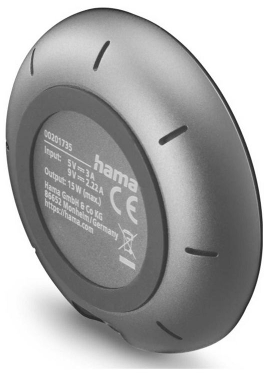 Produktbild: Hama Induktions-Ladeger&auml;t 15W 00201735 Ausg&auml;nge Induktionslade-Standard Schwarz