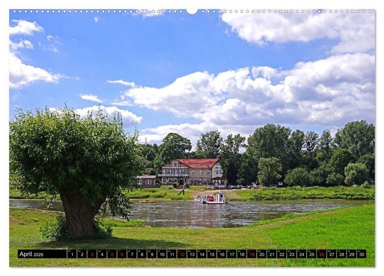 Produktbild: Elberadweg von Lutherstadt Wittenberg bis Hitzacker (Wandkalender 2026 DIN A2 quer), CALVENDO Monatskalender