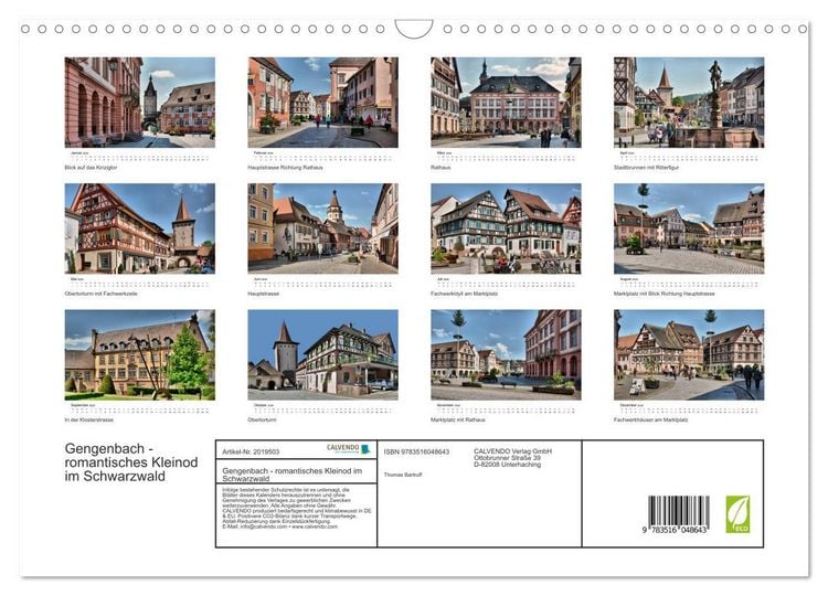 Produktbild: Gengenbach - romantisches Kleinod im Schwarzwald (Wandkalender 2026 DIN A3 quer), CALVENDO Monatskalender