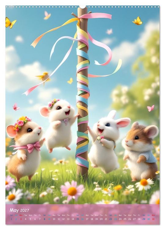 Produktbild: Cute Hamsters - For Kids - (Wall Calendar 2027 DIN A2 portrait), CALVENDO 12 Month Wall Calendar