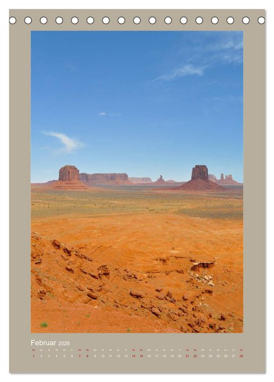 Produktbild: Erlebe mit mir das Monument Valley (Tischkalender 2026 DIN A5 hoch), CALVENDO Monatskalender