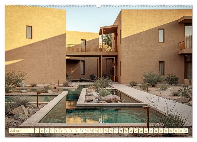 Produktbild: Architektur gegen Hitze - Licht. Schatten. Strukturen. Wasser (hochwertiger Premium Wandkalender 2027 DIN A2 quer), Kunstdruck in Hochglanz