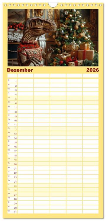 Produktbild: Familienplaner 2026 - Reiche Dinos. Sie leben &ndash; im Luxus. mit 5 Spalten (Wandkalender, 21 x 45 cm) CALVENDO