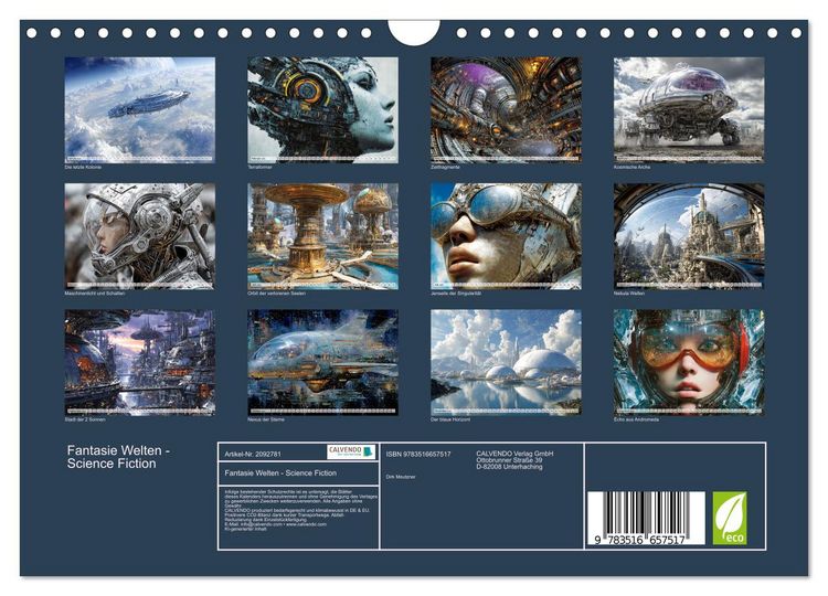 Produktbild: Fantasie Welten - Science Fiction (Wandkalender 2026 DIN A4 quer), CALVENDO Monatskalender