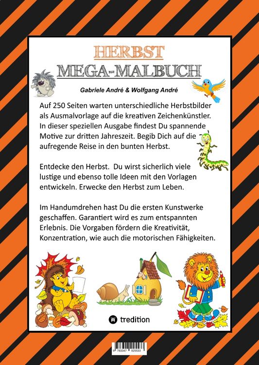 Produktbild: Mega Malbuch - 250 Tolle Motive - Kreatives Malen - Herbst - M&auml;rchenwelten - Baumhaus - Tiere - Jahreszeit - Kids