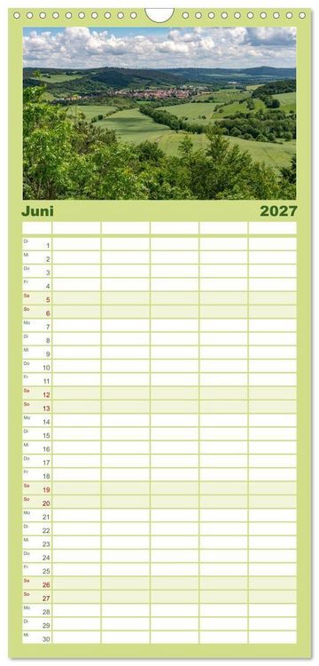 Produktbild: Familienplaner 2027 - Deutsche Bundesl&auml;nder - Th&uuml;ringen mit 5 Spalten (Wandkalender, 21 x 45 cm) CALVENDO