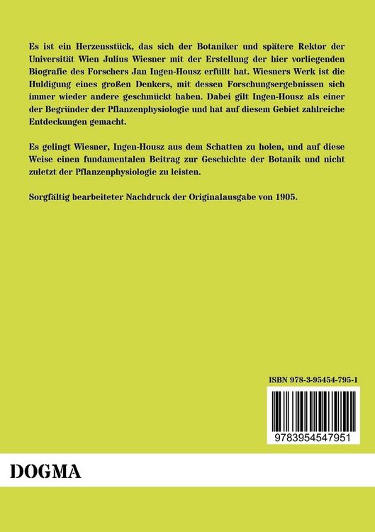 Produktbild: Jan Ingen-Housz - Sein Leben und Wirken als Naturforscher und Arzt