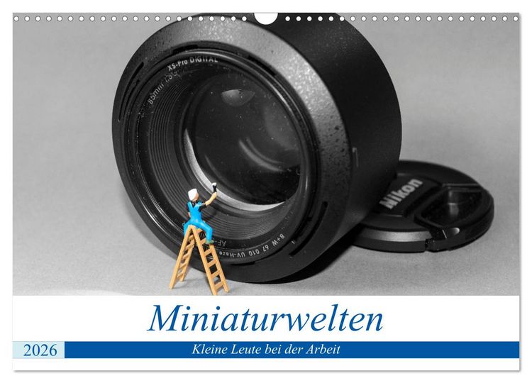 Produktbild: Miniaturwelten - Kleine Leute bei der Arbeit (Wandkalender 2026 DIN A3 quer), CALVENDO Monatskalender