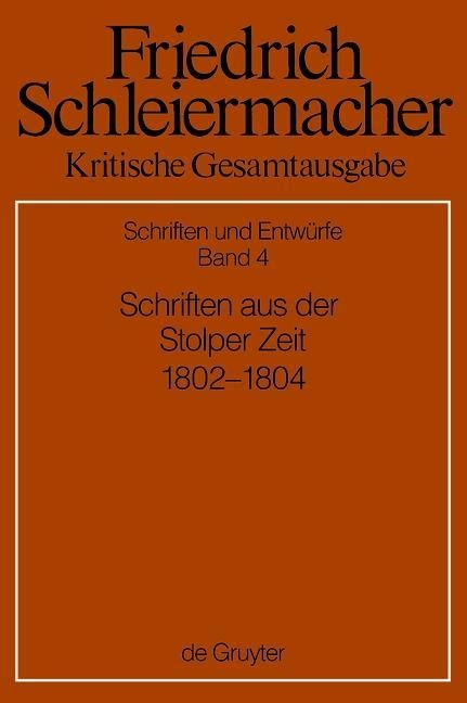 Produktbild: Schriften aus der Stolper Zeit (1802-1804)