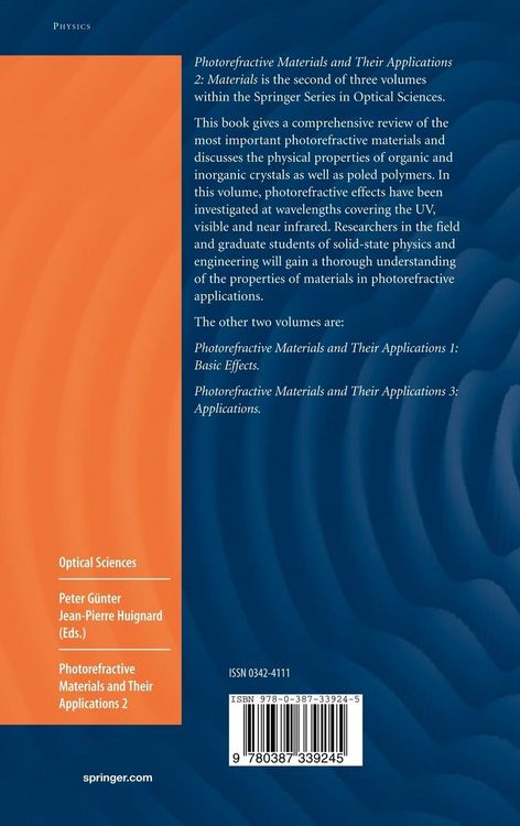 Produktbild: Photorefractive Materials and Their Applications 2