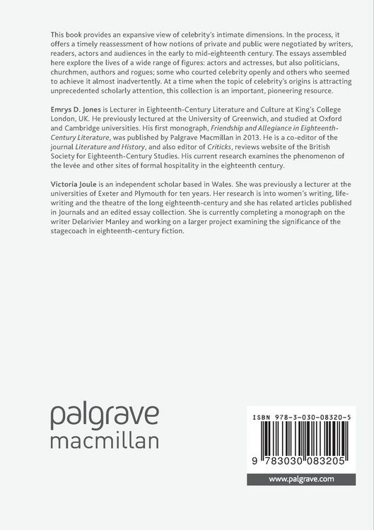 Produktbild: Intimacy and Celebrity in Eighteenth-Century Literary Culture