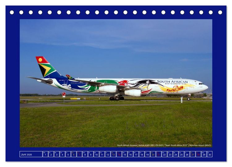 Produktbild: Bunte Airliner (Tischkalender 2026 DIN A5 quer), CALVENDO Monatskalender