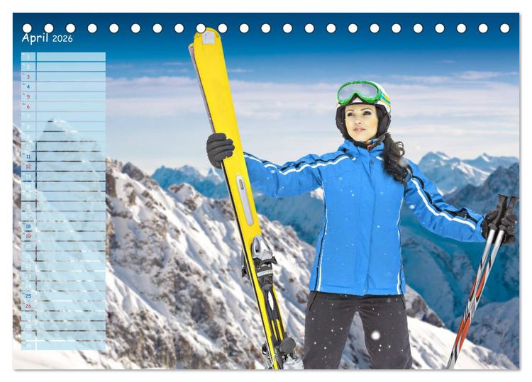 Produktbild: Ski und Snowboard - Leidenschaft im Schnee (Tischkalender 2026 DIN A5 quer), CALVENDO Monatskalender