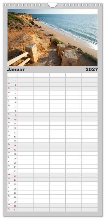 Produktbild: Familienplaner 2027 - Momente einer Reise - Costa de la Luz mit 5 Spalten (Wandkalender, 21 x 45 cm) CALVENDO