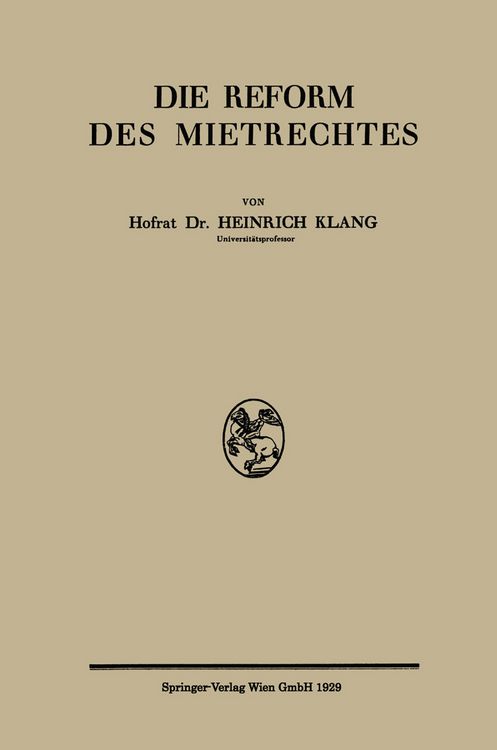 Produktbild: Die Reform des Mietrechtes