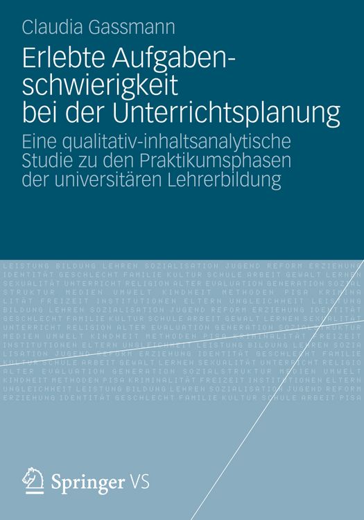 Produktbild: Erlebte Aufgabenschwierigkeit bei der Unterrichtsplanung