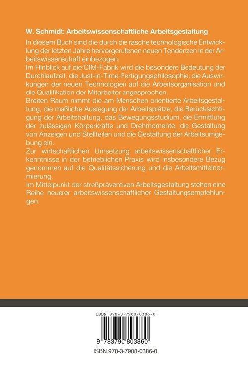 Produktbild: Arbeitswissenschaftliche Arbeitsgestaltung
