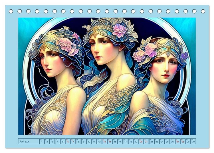 Produktbild: Art Deco Freundinnen (Tischkalender 2026 DIN A5 quer), CALVENDO Monatskalender