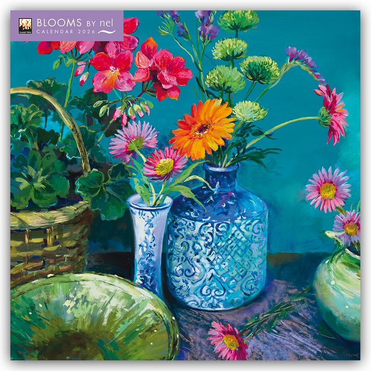 Produktbild: Blooms by Nel Whatmore &ndash; Nel Whatmores Bl&uuml;ten 2026 &ndash; Original Flame Tree Publishing-Kalender [Kalender]