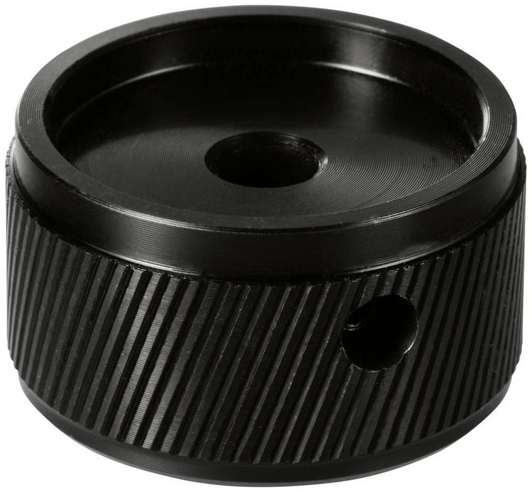 Produktbild: TRU COMPONENTS TC-11613816 Drehknopf mit Knopfmarkierung Schwarz (&Oslash; x H) 30 mm x 17 mm Aluminium 1 St.