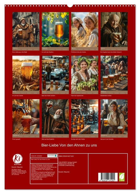 Produktbild: Bier-Liebe Von den Ahnen zu uns (hochwertiger Premium Wandkalender 2026 DIN A2 hoch), Kunstdruck in Hochglanz
