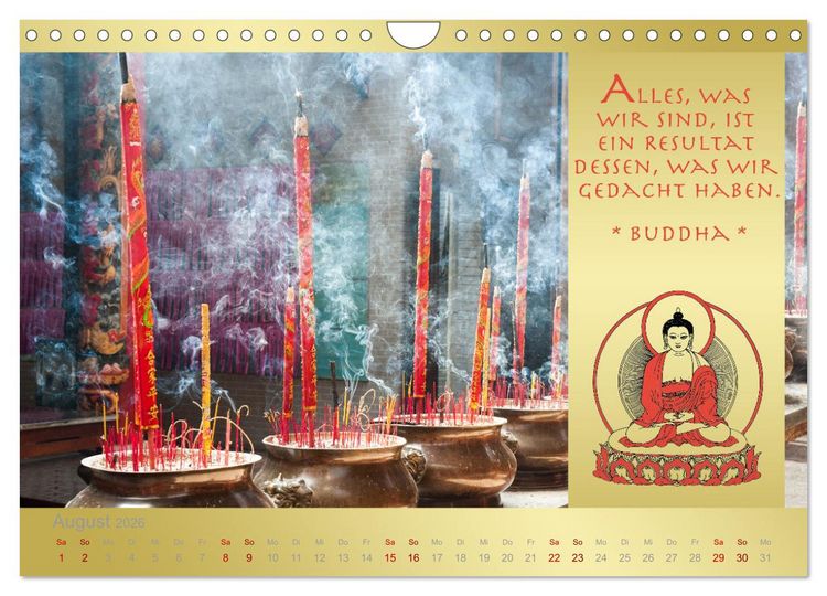Produktbild: BUDDHA IM GL&Uuml;CK - Buddhistische Weisheiten (Wandkalender 2026 DIN A4 quer), CALVENDO Monatskalender