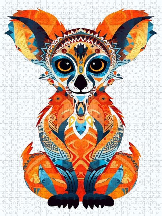 Produktbild: CALVENDO Puzzle Lemur im Tattoo Design | 2000 Teile Lege-Gr&ouml;&szlig;e 90x67cm Foto-Puzzle f&uuml;r gl&uuml;ckliche Stunden