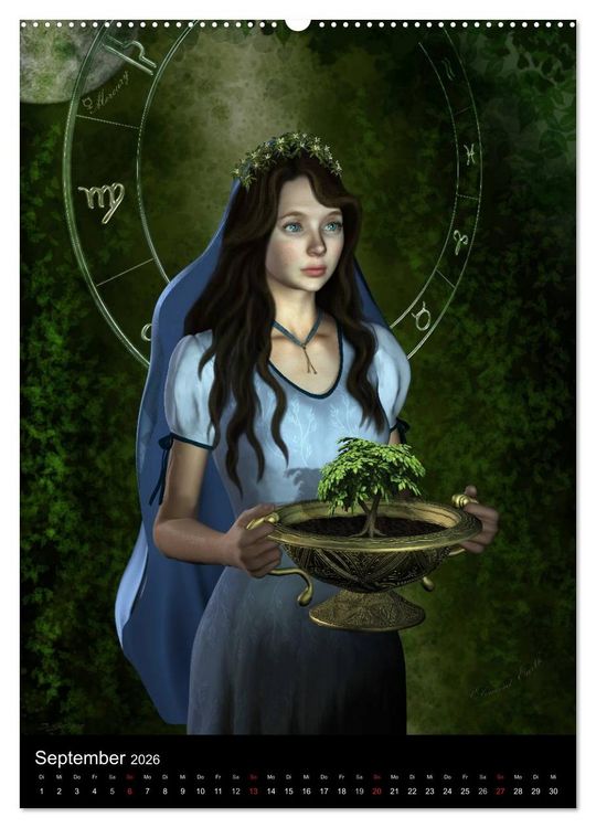 Produktbild: Unter Sternen geboren - Fantasy Tierkreis im Zeichen der Frau (Wandkalender 2026 DIN A2 hoch), CALVENDO Monatskalender