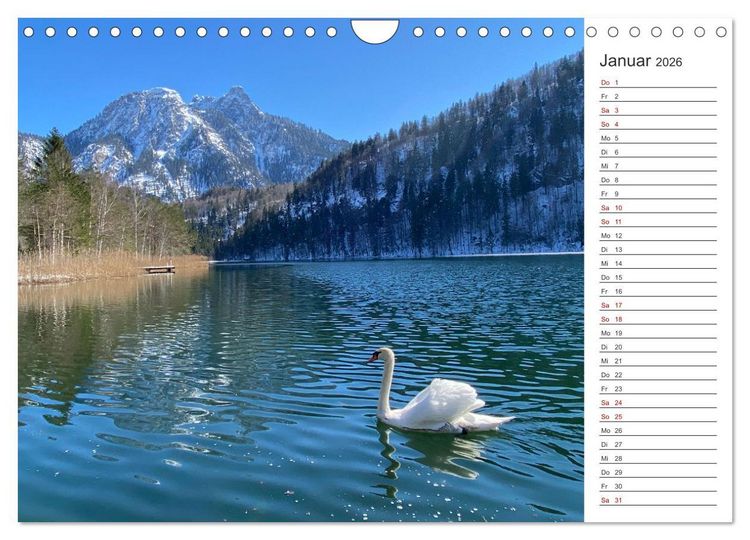 Produktbild: Alpenauszeit - Traumhafte Bergmomente am Wasser (Wandkalender 2026 DIN A4 quer), CALVENDO Monatskalender