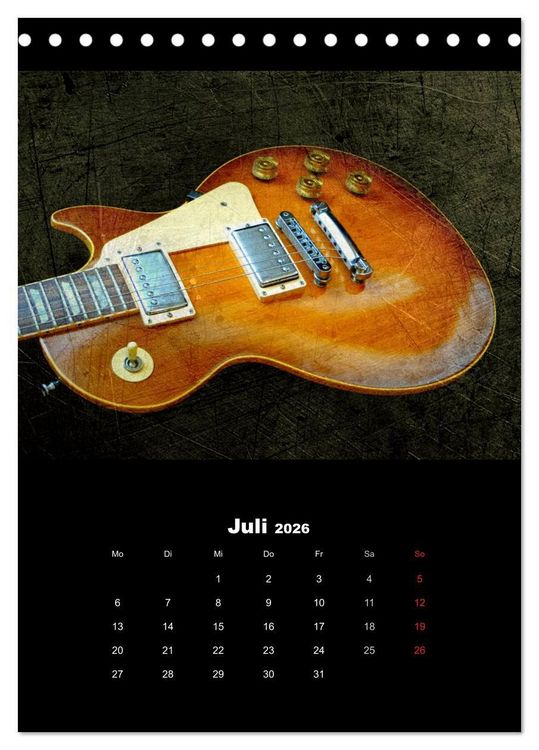 Produktbild: Vintage Gitarren (Tischkalender 2026 DIN A5 hoch), CALVENDO Monatskalender