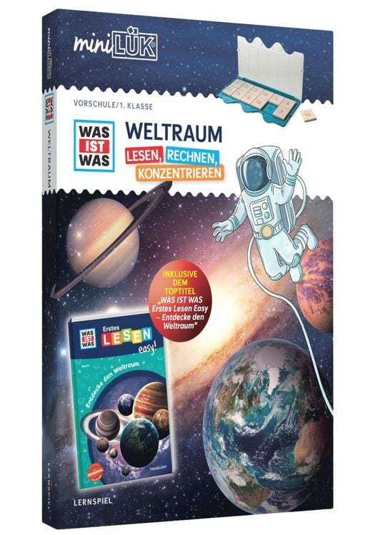 Produktbild: miniL&Uuml;K-Set. Vorschule/ 1. Klasse: WAS IST WAS WELTRAUM - Lesen, Rechnen, Konzentrieren