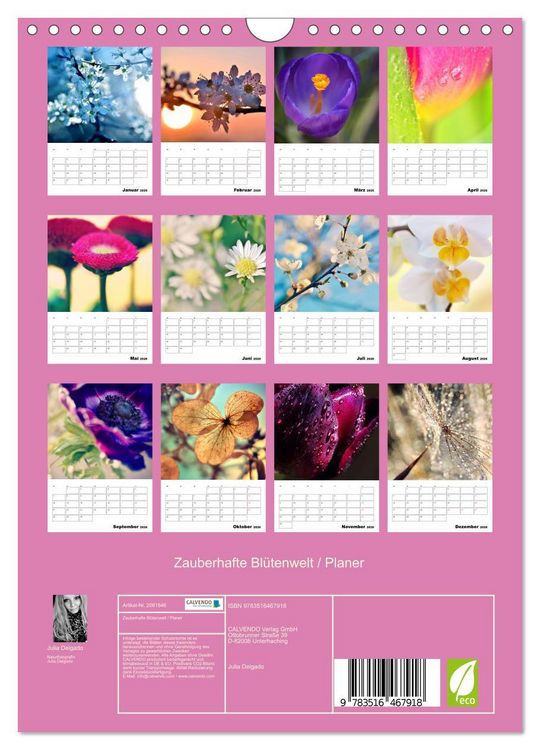 Produktbild: Zauberhafte Bl&uuml;tenwelt / Planer (Wandkalender 2026 DIN A4 hoch), CALVENDO Monatskalender