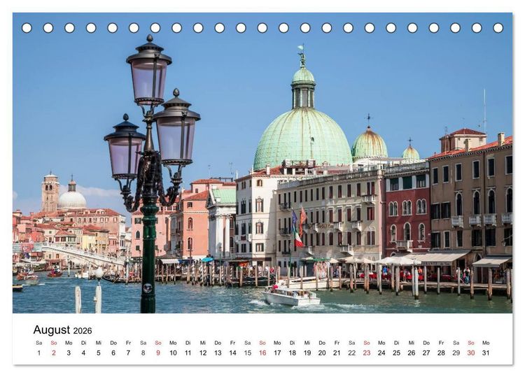 Produktbild: Die Attraktionen von Venedig (Tischkalender 2026 DIN A5 quer), CALVENDO Monatskalender