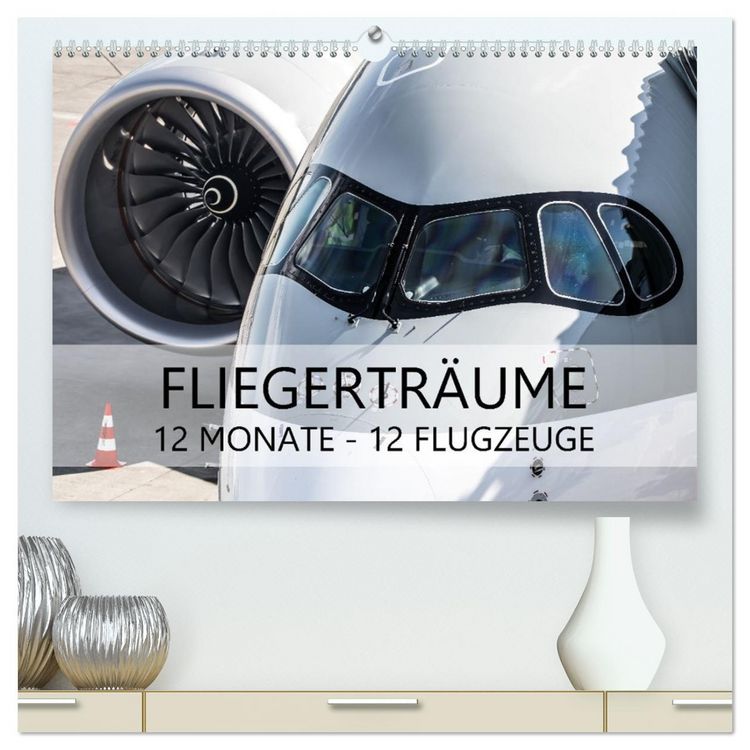 Produktbild: Fliegertr&auml;ume: 12 Monate, 12 Flugzeuge (hochwertiger Premium Wandkalender 2026 DIN A2 quer), Kunstdruck in Hochglanz