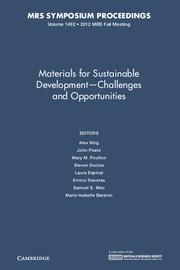 Produktbild: Materials for Sustainable Development - Challenges and Opportunities: Volume 1492