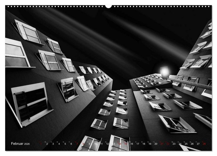 Produktbild: Monochrome Architektur (hochwertiger Premium Wandkalender 2026 DIN A2 quer), Kunstdruck in Hochglanz