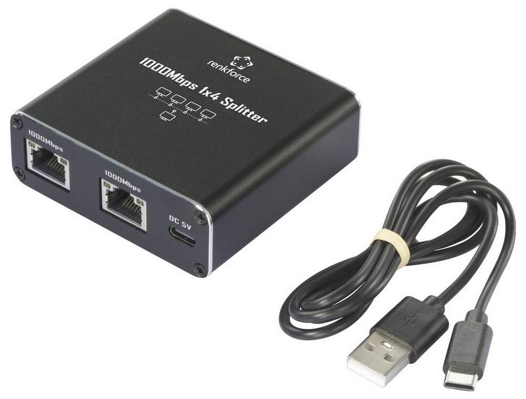 Produktbild: Renkforce RF-6739680 RF-GES-400 Netzwerk Switch RJ45 5 Port 1 GBit/s USB-Stromversorgung