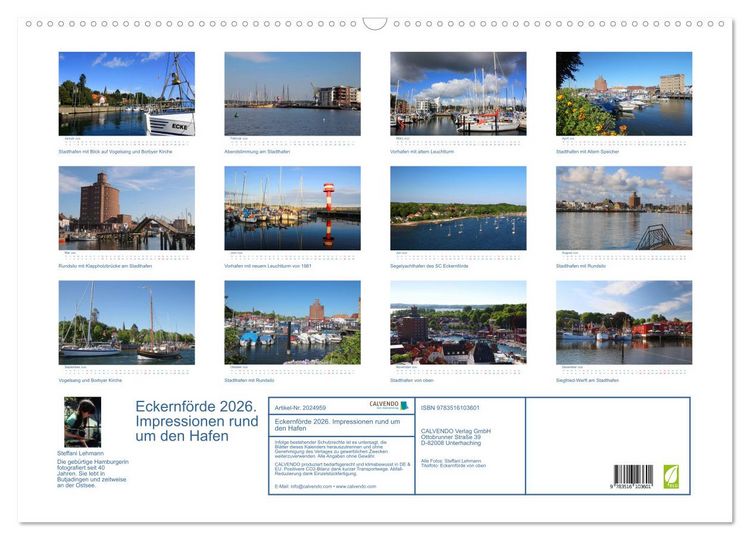 Produktbild: Eckernf&ouml;rde 2026. Impressionen rund um den Hafen (Wandkalender 2026 DIN A2 quer), CALVENDO Monatskalender
