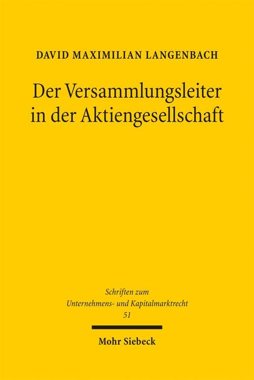 Produktbild: Der Versammlungsleiter in der Aktiengesellschaft