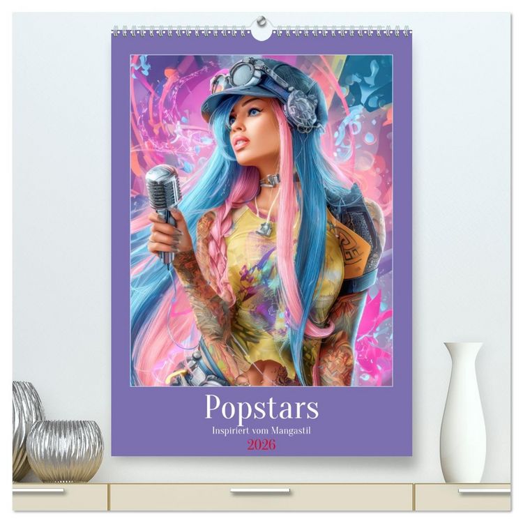Produktbild: Popstars - Inspiriert vom Mangastil (hochwertiger Premium Wandkalender 2026 DIN A2 hoch), Kunstdruck in Hochglanz