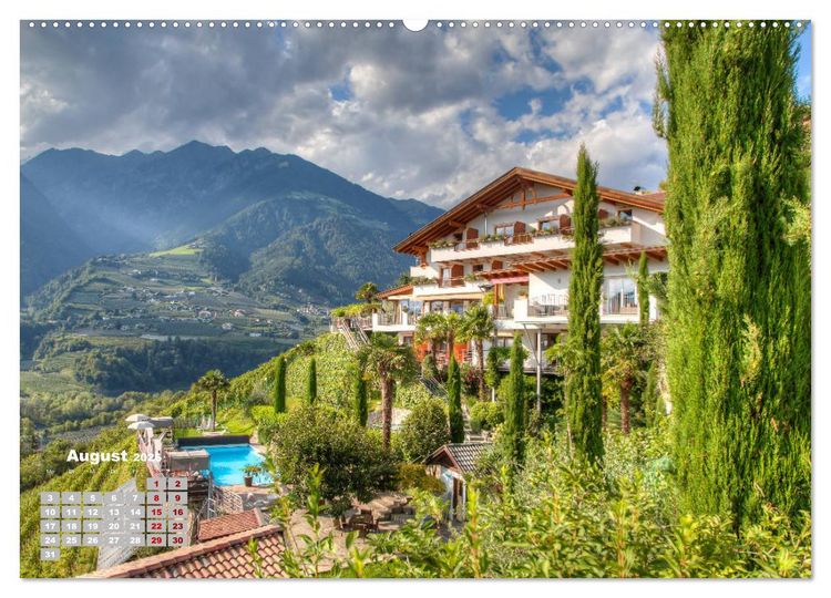 Produktbild: Meraner Land: alpin-mediterranes Lebensgef&uuml;hl (hochwertiger Premium Wandkalender 2026 DIN A2 quer), Kunstdruck in Hochglanz