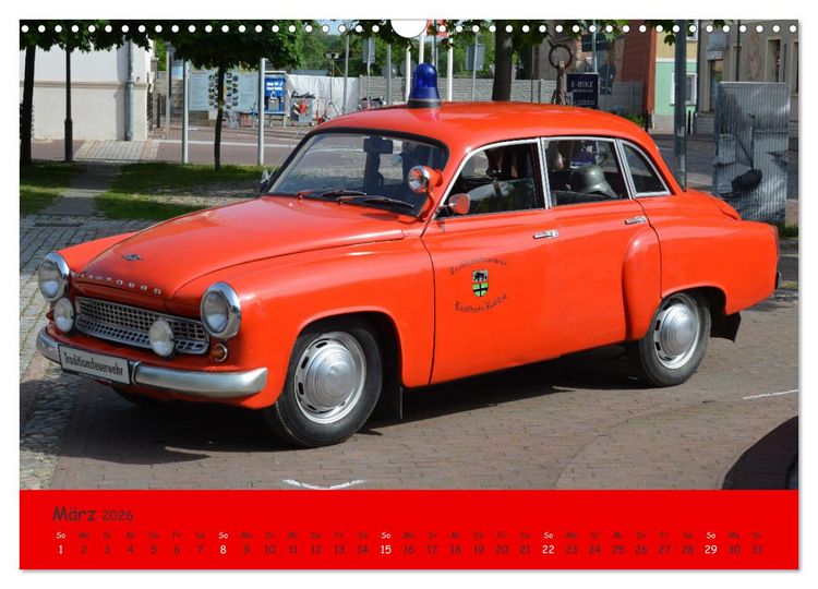 Produktbild: DDR Feuerwehr Klassiker (Wandkalender 2026 DIN A3 quer), CALVENDO Monatskalender