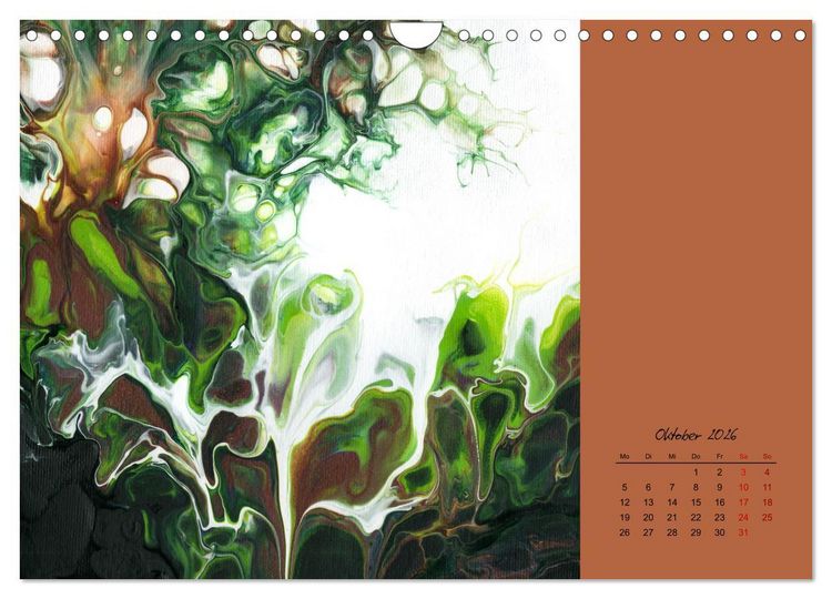 Produktbild: Farbfantasien - Pouring (Wandkalender 2026 DIN A4 quer), CALVENDO Monatskalender