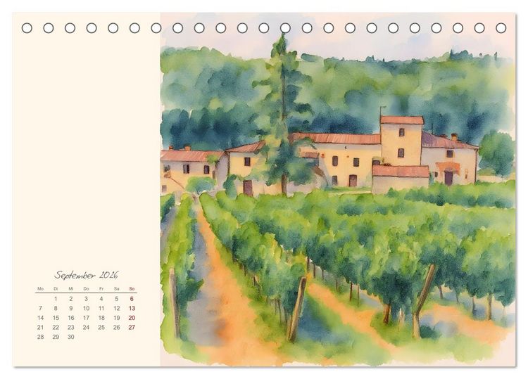 Produktbild: Rundreise durch die Toskana (Tischkalender 2026 DIN A5 quer), CALVENDO Monatskalender