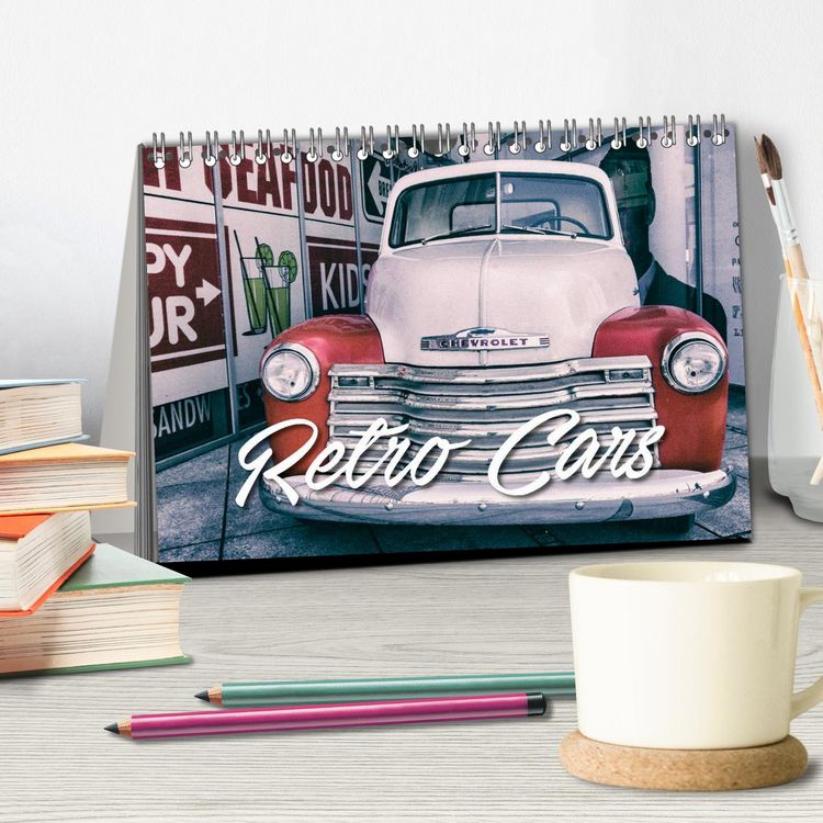 Produktbild: Retro Cars (Tischkalender 2026 DIN A5 quer), CALVENDO Monatskalender