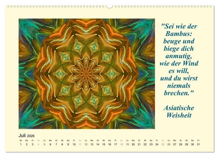 Produktbild: Meditation - Asiatische Weisheiten (Wandkalender 2026 DIN A2 quer), CALVENDO Monatskalender