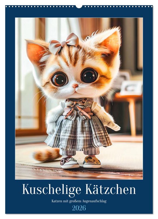 Produktbild: Kuschelige K&auml;tzchen - Katzen mit gro&szlig;em Augenaufschlag (Wandkalender 2026 DIN A2 hoch), CALVENDO Monatskalender