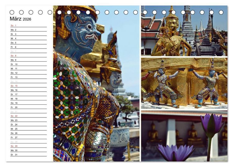 Produktbild: Das bunte Leben in Thailand (Tischkalender 2026 DIN A5 quer), CALVENDO Monatskalender