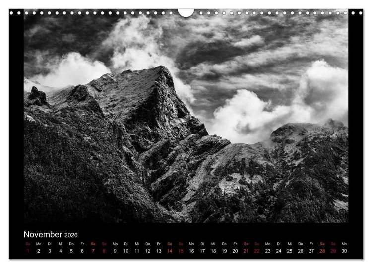 Produktbild: Soultouch - Schwarzwei&szlig; Landschaften, die die Seele ber&uuml;hren (Wandkalender 2026 DIN A3 quer), CALVENDO Monatskalender