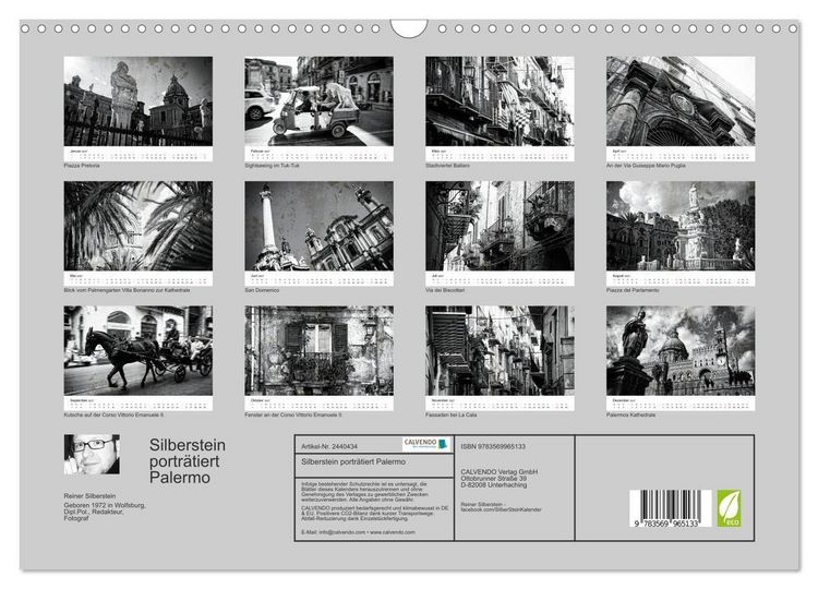 Produktbild: Silberstein portr&auml;tiert Palermo (Wandkalender 2027 DIN A3 quer), CALVENDO Monatskalender